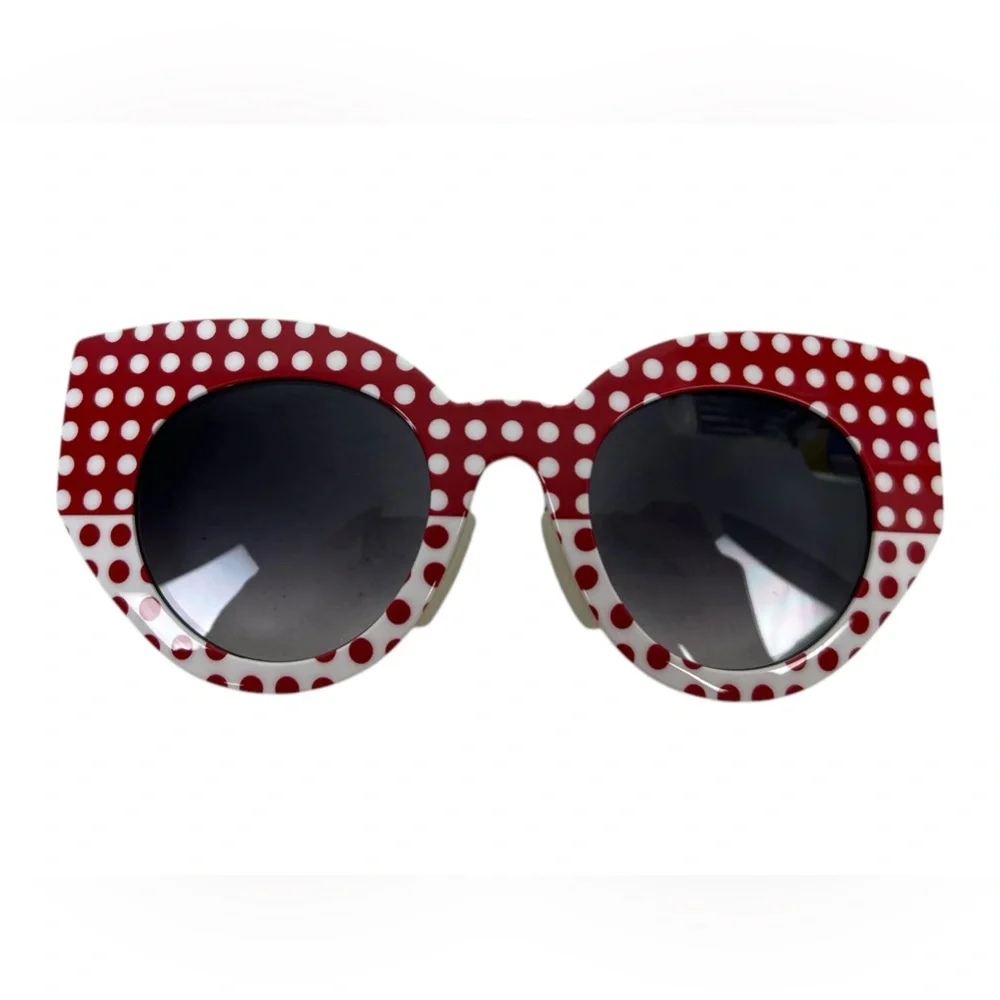 Swatch Womens Sunglasses Eyes Frame Only Snap On Red White Dots Made In Slovenia
